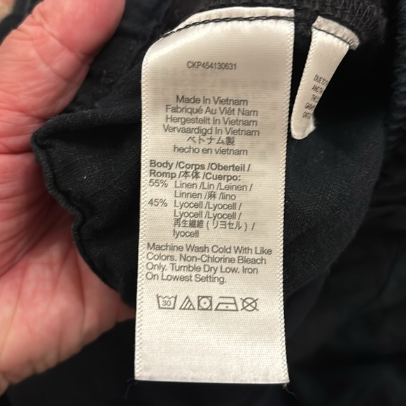 Madewell Linen-Blend Easy Pull-On Shorts Black Medium - Picture 4 of 6